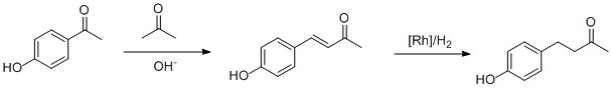 Scheme 2: A possible synthetic route to produce raspberry ketone (see text for details)